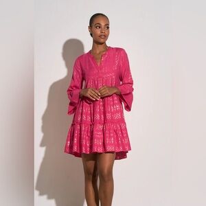 Elan Clara Dress | Pink & Silver | Size S | NWT